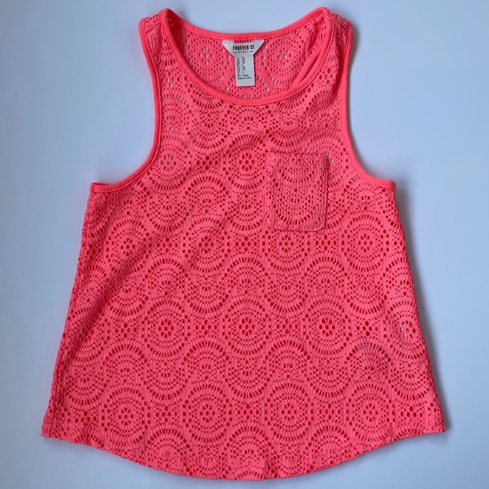 Coral Forever 21 Girls Tank, Size 7/8